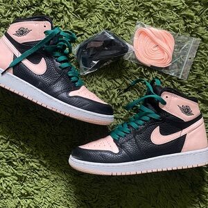 Black and Pink “Crimson Tint” Air Jordan 1 High-Top Sneakers